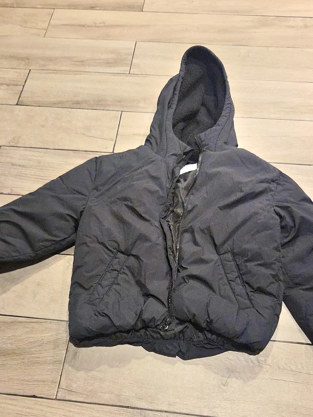 Old Navy Girls Black Hooded Puffer Jacket